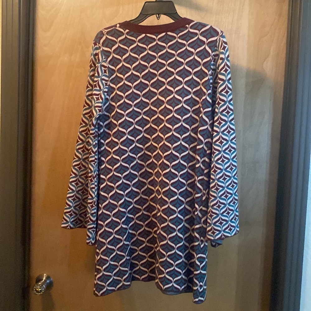 Flying Tomato Brown and Teal Knit Sweater Dress; Size L - Picture 4 of 7